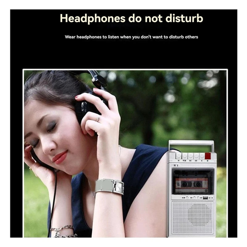 Retro Cassette Recorder And Player Supports Internal And External Recording And USB Transcription