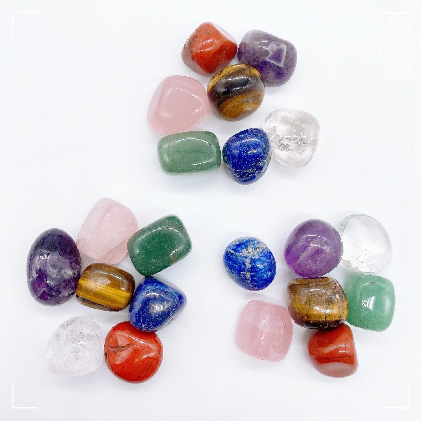 7pc/Bag Natural Chakra Crystal Quartz Polished Energy Stone Clear Quartz Reiki Healing Collection Gift Home Garden Decoration