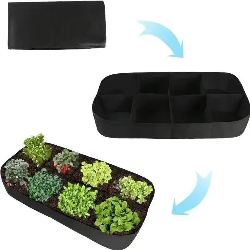 128 gallon planting bag seedling bed, multi grid flowerpot, rectangular planting bag, eight mouth seedling bed