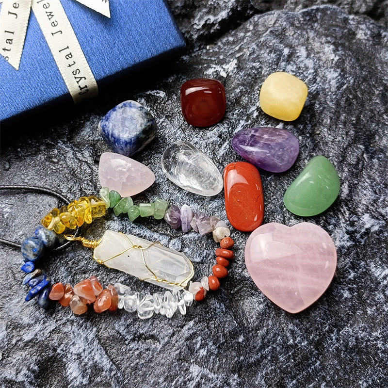 11pcs/Natural Healing Crystal Stone Chakras Quartz Set