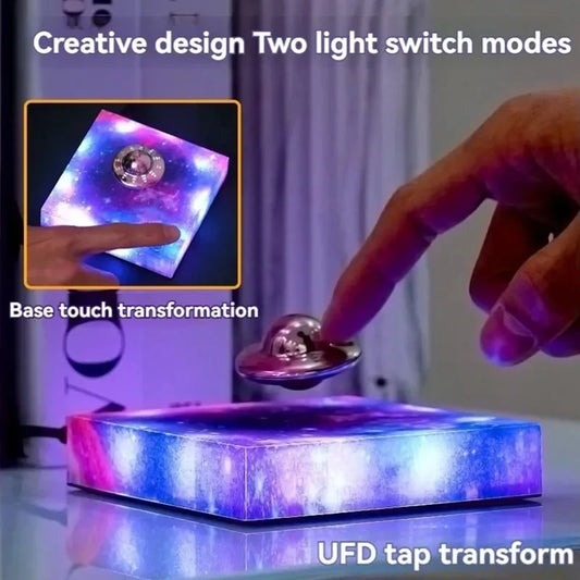 New Magnetic Levitation UFO Starry Sky Lamp High-tech Creative Gift Ornaments Rotation Colorful Lighting Home Desktop Decor
