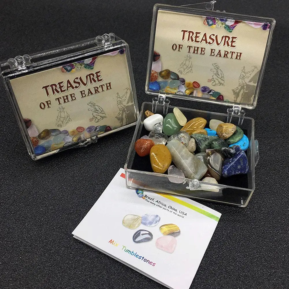 Treasure Of Earth Crystal Tumbled Polished Natural Gem Stones Mix Colors In Box Mineral Specimen Crystal Stone For Gift