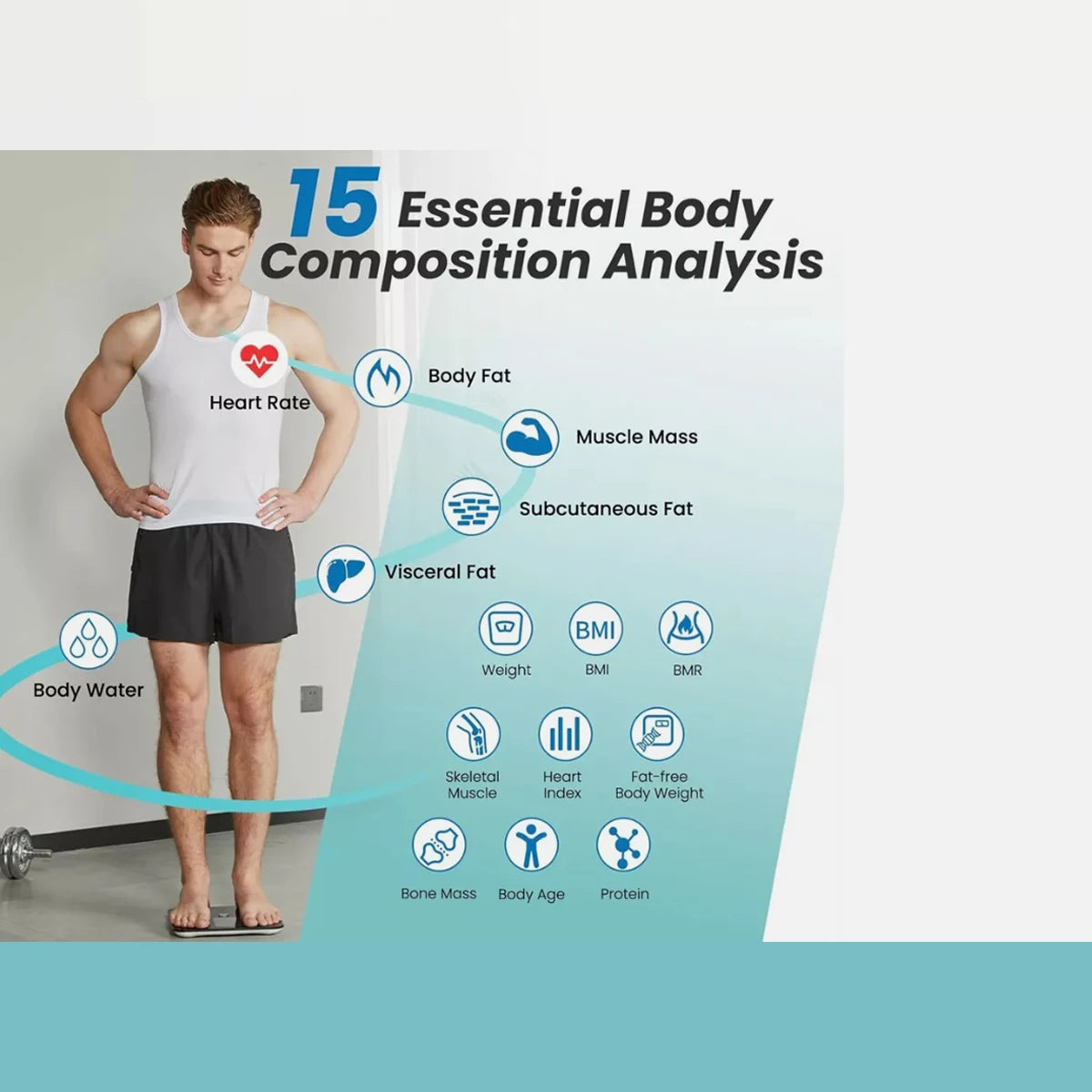 Electronic Scale Intelligent Health Wireless Bluetooth Bathroom Smart Scale With Large Display Screen And Smartphone Application