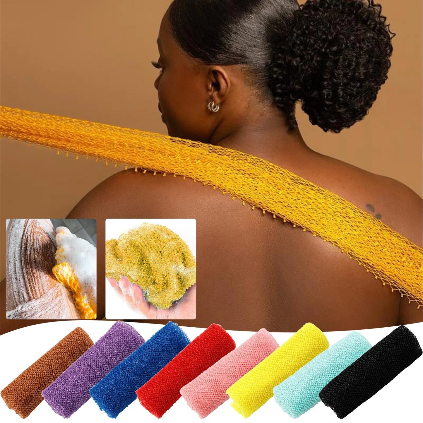 African Exfoliating Net Sponge Back Scrubbing Skin Smoother Cleaning Tool Bath Net Sponge Shower Body Thick Foam Soap Network