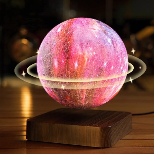 Magnetic Levitating Starry Sky Light 3D Printing Levitating Galaxy Moon Lamp Bedroom Bedside Atmosphere Lamp for Friends Gift