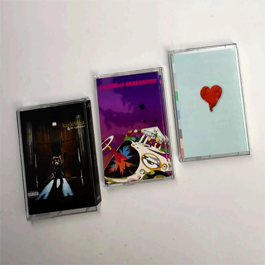 Rap R&B Kanye West Ye Music Tape Graduation Album Late Registration 3Pcs Cassettes Cosplay Recorder Walkman Car Soundtracks Box
