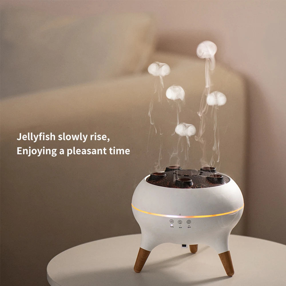 New Colorful Gradient Ambient Nihgt Lights Two-speed Timed Kinetic Jellyfish Humidifier Large Capacity Water Tank Aroma Diffuser