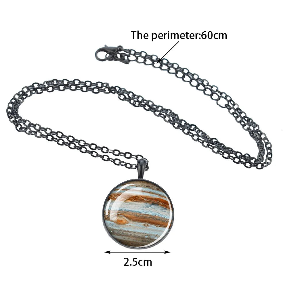 Solar System Planet Luminous Necklace Galaxy Nebula Chains Necklaces Glow In The Dark Moon Earth Sun Glass Pendant Jewelry Gift