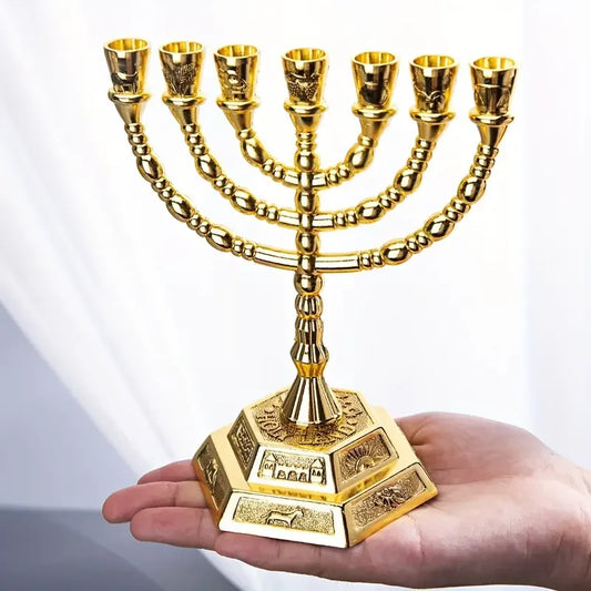 12 Tribal Candle Holder Jerusalem Temple 7-Section Jewish Candle Holder Atmosphere Decor Table Living Room Table Decor Ornaments