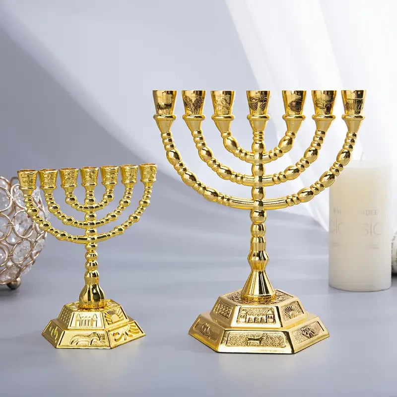 12 Tribal Candle Holder Jerusalem Temple 7-Section Jewish Candle Holder Atmosphere Decor Table Living Room Table Decor Ornaments