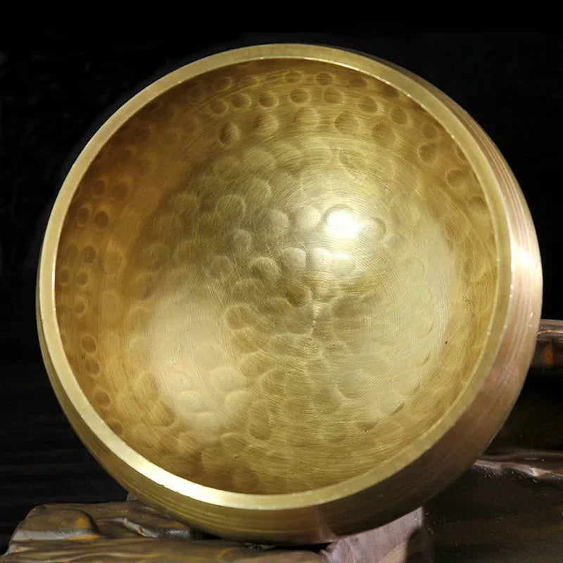 Authentic Handmade Tibet Singing Bowl Nepal Brass Meditation Sound Bowl for Yoga Chakra Healing Relaxation with Leather Striker