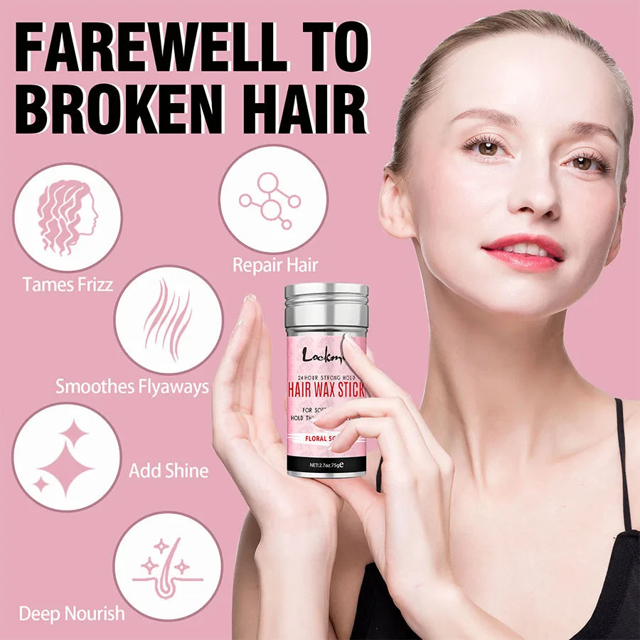 Professional Styling Wax for Women Anti-frizz Pomade Smoothing Broken Back Hair Mud Messy Hairs Control Wax Rod for Natural Wigs