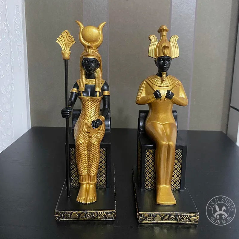 Ancient Egyptian sitting posture Osiris Isis Pharaoh Empress ornament