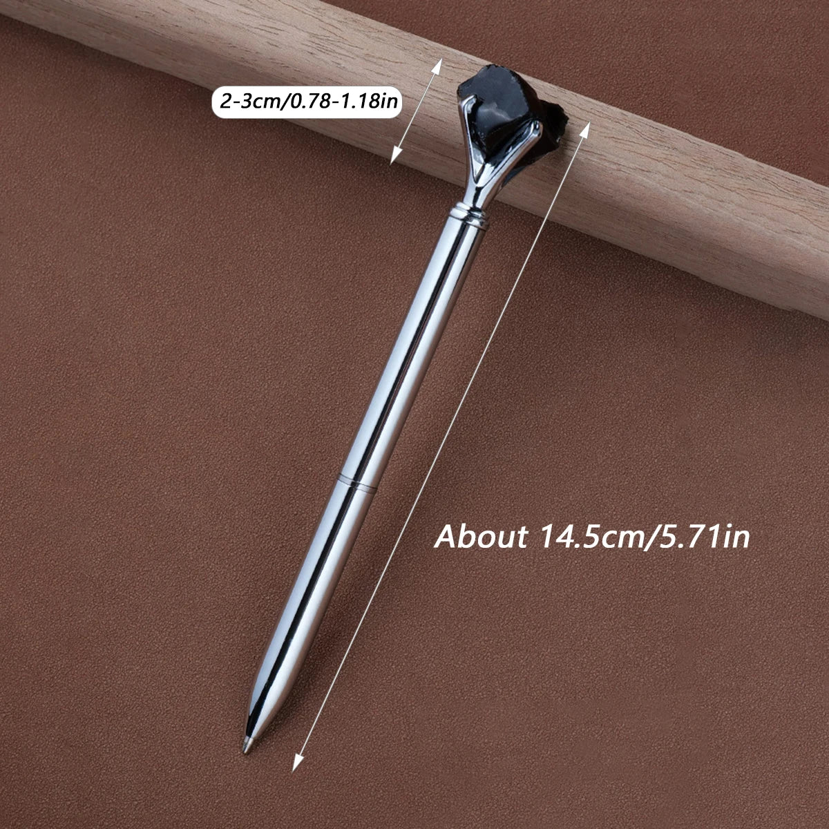 1PC Natural Crystal Original Stone Pen Gift Creative Mineral Specimen Metal Twist Bead Pen Office Business Gifts