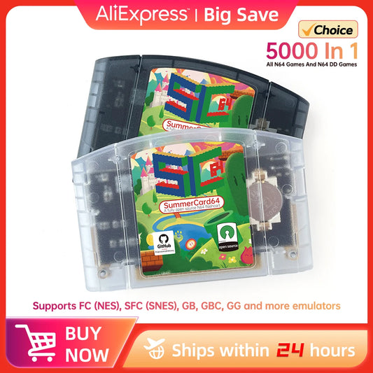 SC64 SummerCart64 N64 FlashCart For Nintendo 64 Console Retro Games & 64DD Loading GB/GBC/NES/SNES/GG By Emulator ED64 Super64
