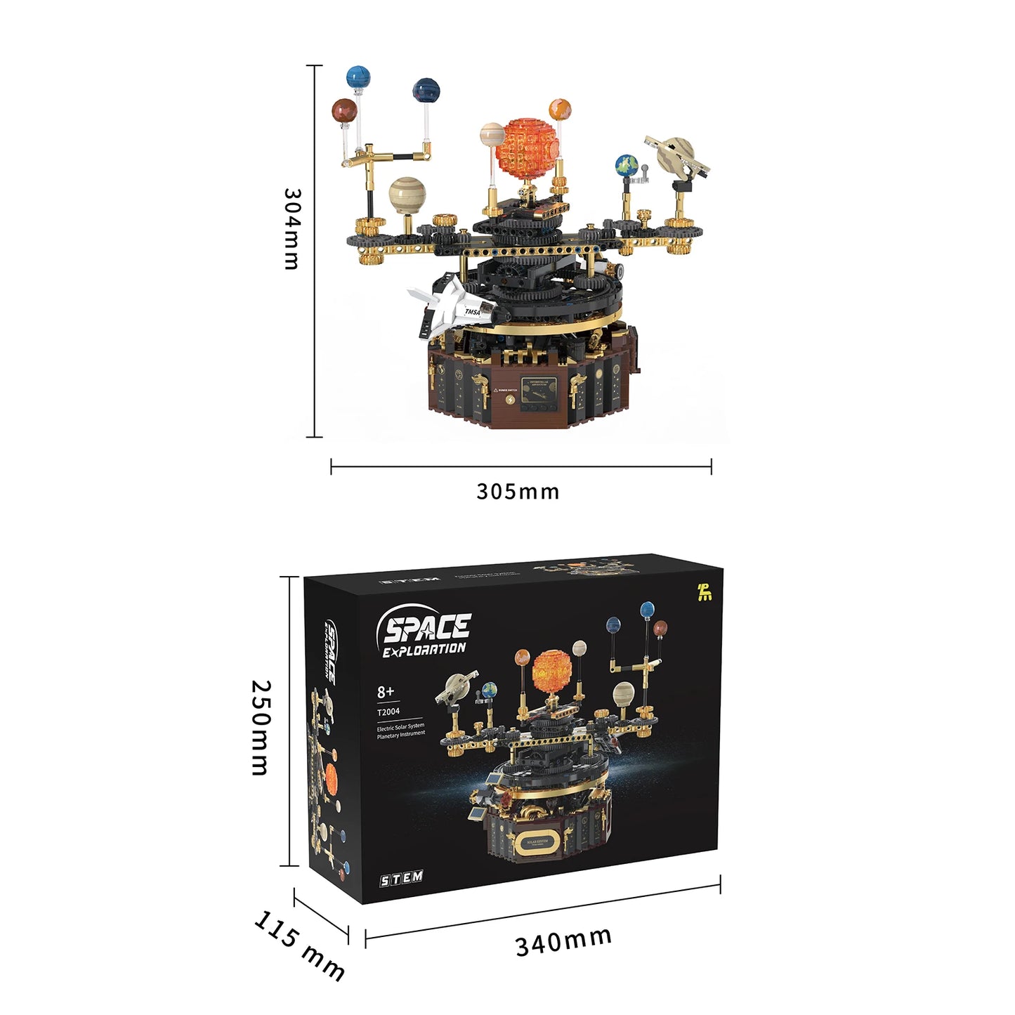 NEW 1098Pcs Technical Solar System Sun and Earth Revolution Building Blocks Creative Science Experiment Bricks Educational Toys