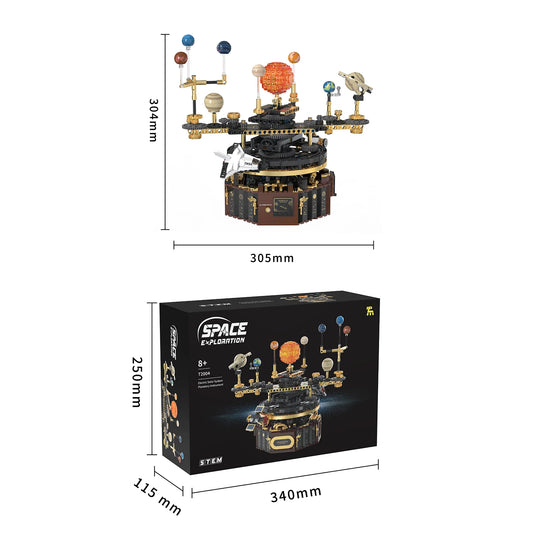 NEW 1098Pcs Technical Solar System Sun and Earth Revolution Building Blocks Creative Science Experiment Bricks Educational Toys