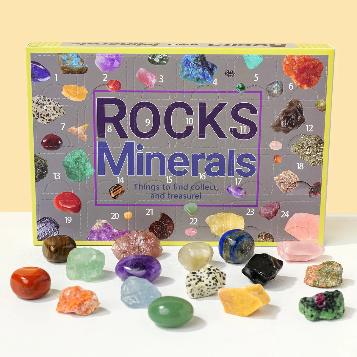 24 Grid Ore Crystal Gemstone Blind Box Rock Mineral Specimens Collection Natural Healing Stone Children's Teaching Gifts