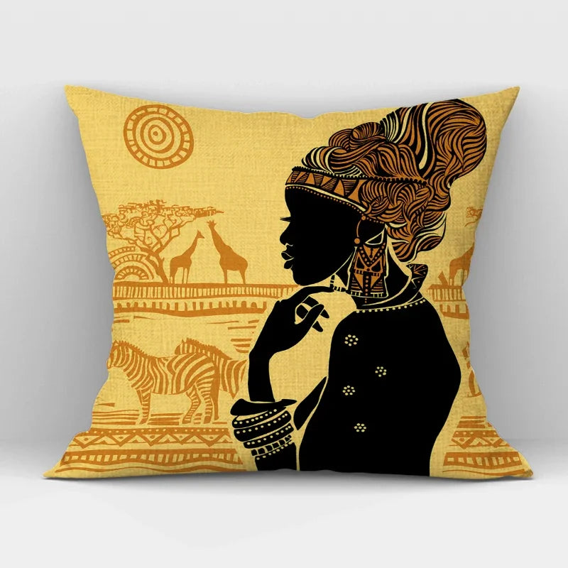 African Women Print Cushion Cover - Ethnic Style Decorative Pillowcase for Home Sofa Decor

Description: Embrace the vibrant and cultural spirit of Africa with our African Women Print Cushion Cover. Made from high-quality materials and featuring an eye-c
