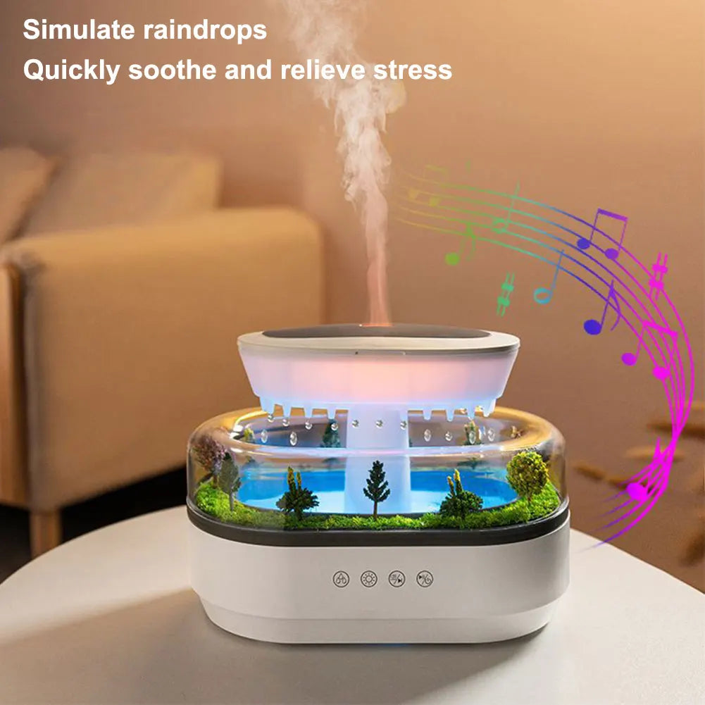 Rain Cloud Cool Mist Humidifier Water Drip Micro Landscape Aroma Diffuser with 7 Night Light Aromatherapy Diffuser for Bedroom