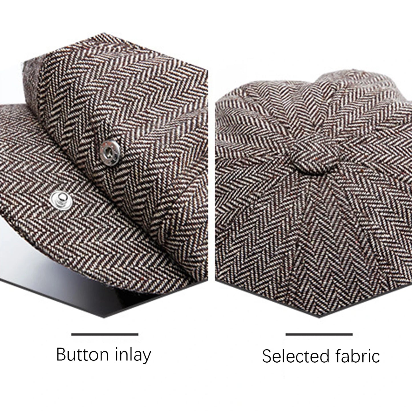 Vintage Newsboy Cap Unisex Stylish Twill Flat Hat Classic Retro British Beret Hat Wool Octagonal Hats Winter Warm Supplies