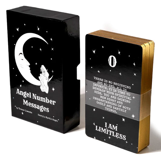 Origin Size Angel Number Messages Oracle Cards 13x7x4cm Deck Affirmation Oracle Deck Gold Gilded Edging Cover Box with Meaning