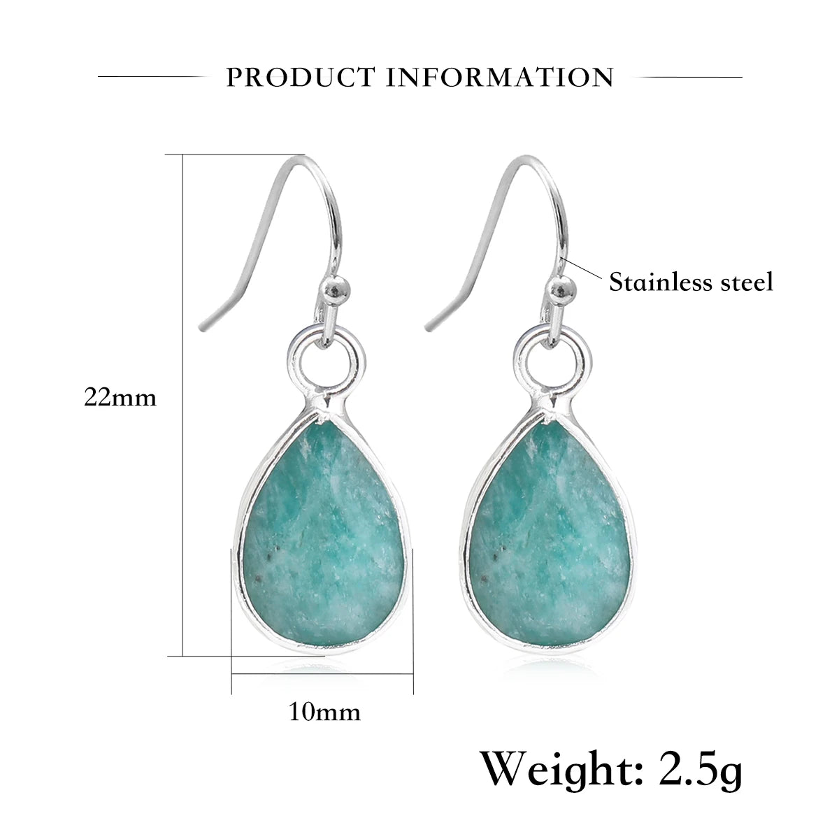 Waterdrop Natural  Stone Dangle Labradorite Earrings for Women Newly Designed  Female Daily Wear Wholesale Dropshiping