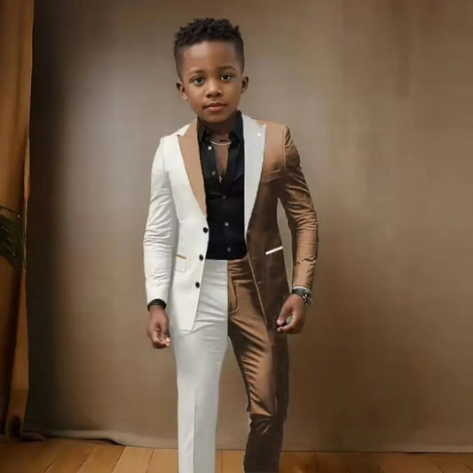 Suit For Boy Blazer Pant Sets 2 Piece Colorful Slim Fit Suit Set Casual Wear Birthday Stage Performance Costumes 2-16 Years