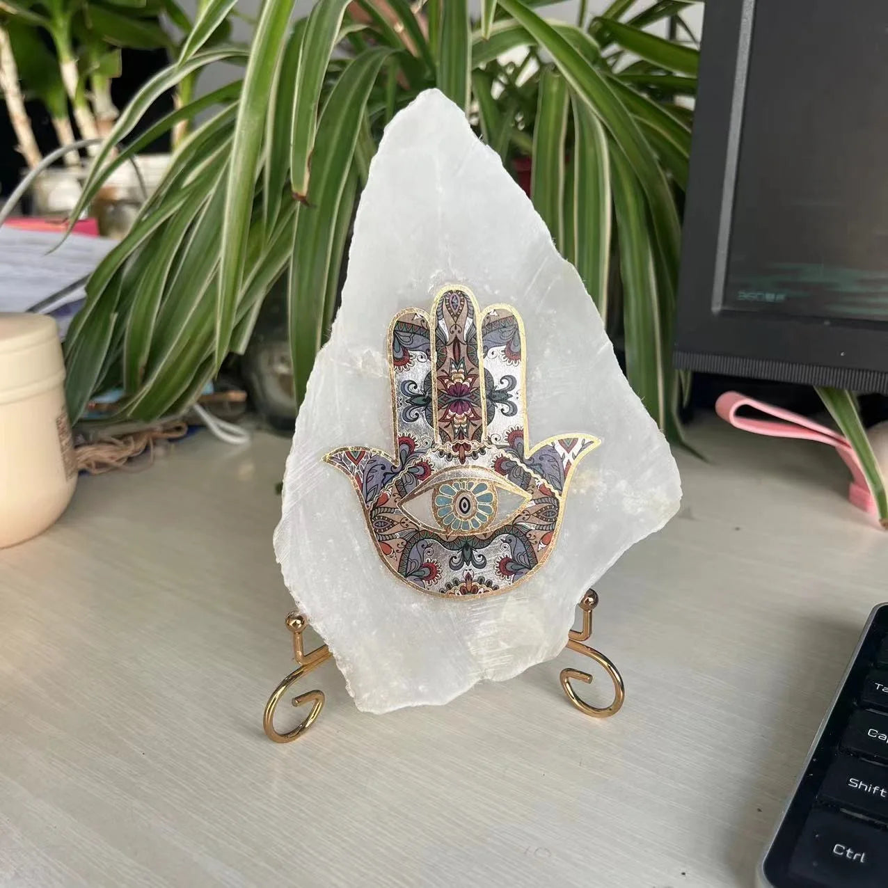 Natural Crystal Selenite Slice Fatima Selenite Slab White Gypsum Charging Plate For Cleansing Healing  Meditation Fengshui
