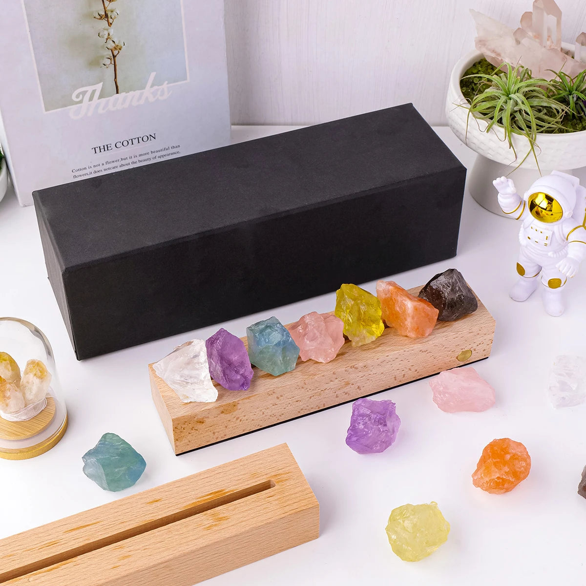 1pc Natural Rough Stone Crystal Wishing Lamp – Dimmable USB Desk Light with Switch, Crystal Decor for Home/Office