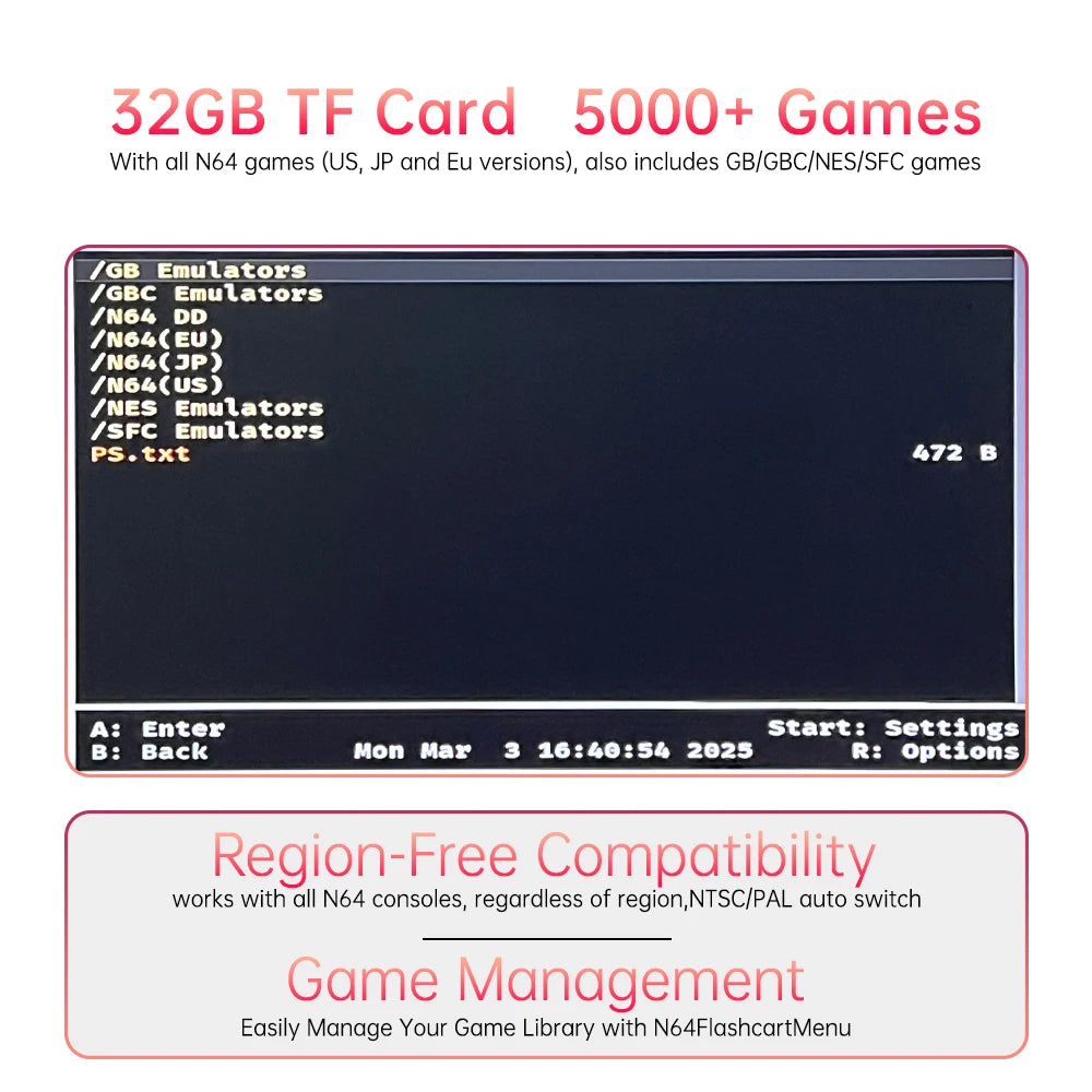 SC64 SummerCart64 N64 FlashCart For Nintendo 64 Console Retro Games ＆ 64DD Loading GB/GBC/NES/SNES/GG By Emulator ED64 Super64