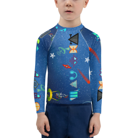 Free Your Mind Blue Sky Dimension Kids Rash Guard