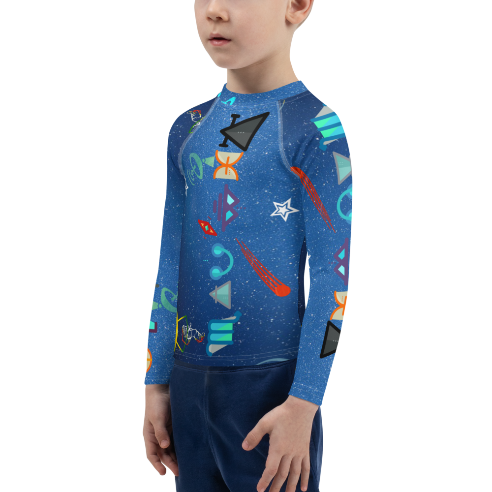 Free Your Mind Blue Sky Dimension Kids Rash Guard