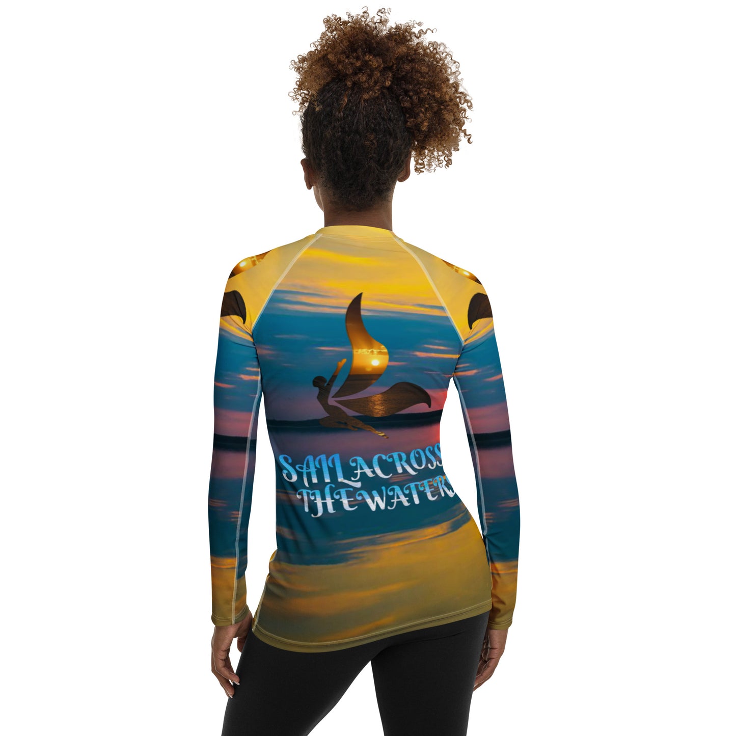 Women's Black Butterfly Honey Rash Guard