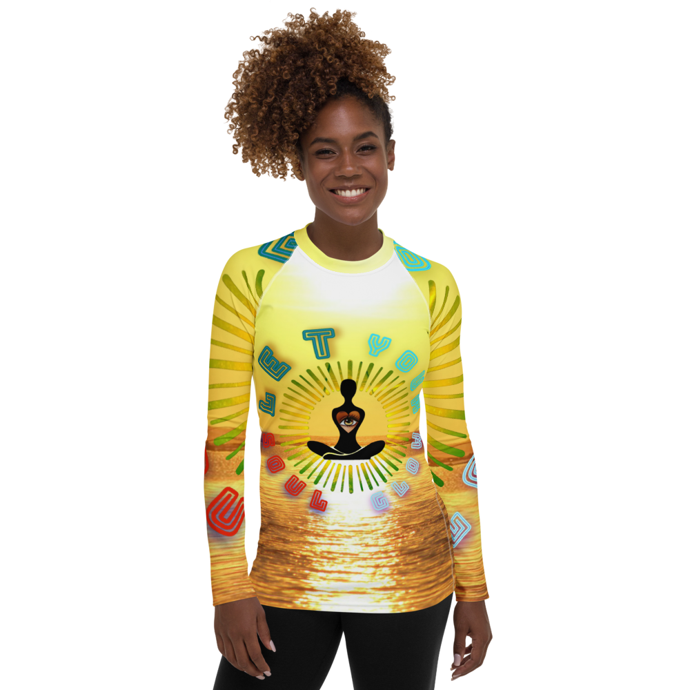 Let Your Soul Glow Passionate Sky Women's Rash Guard