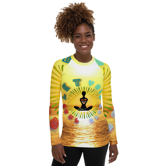 Let Your Soul Glow Passionate Sky Women's Rash Guard