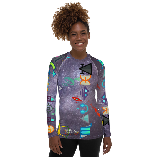 Free Your Mind Purple Rain Sky Dimension Women's Rash Guard Set