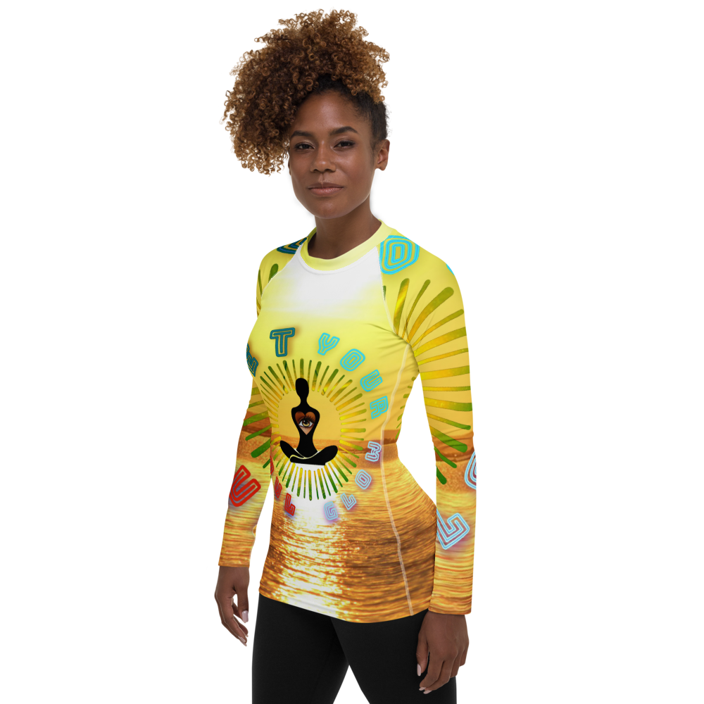 Let Your Soul Glow Passionate Sky Women's Rash Guard