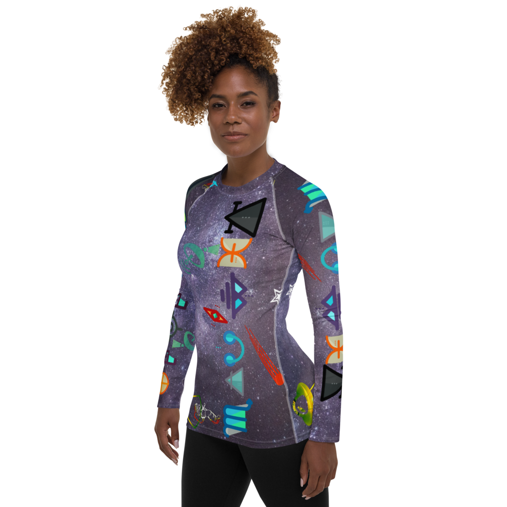 Free Your Mind Purple Rain Sky Dimension Women's Rash Guard Set