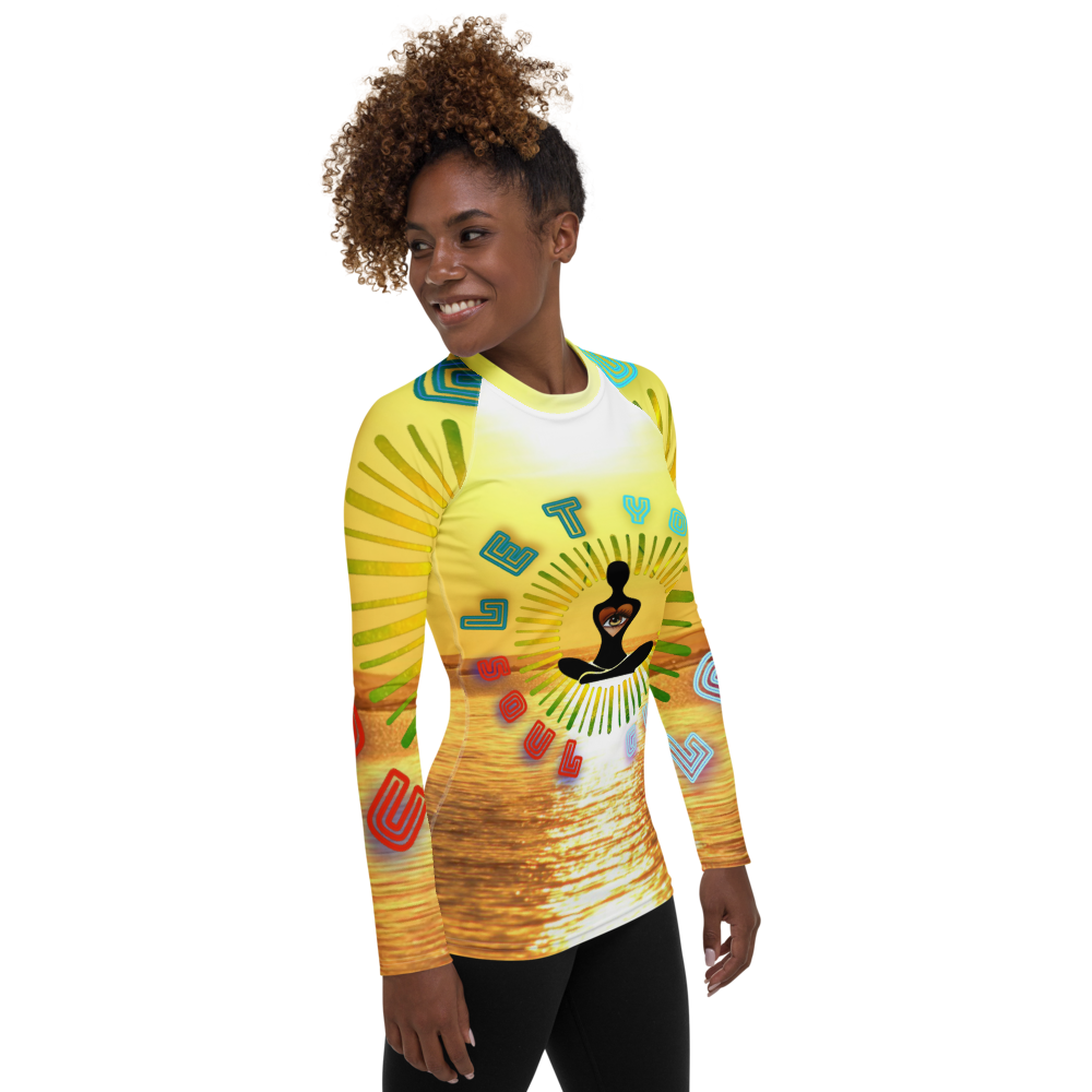 Let Your Soul Glow Passionate Sky Women's Rash Guard