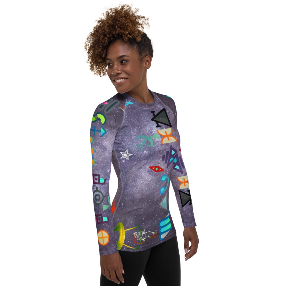 Free Your Mind Purple Rain Sky Dimension Women's Rash Guard Set